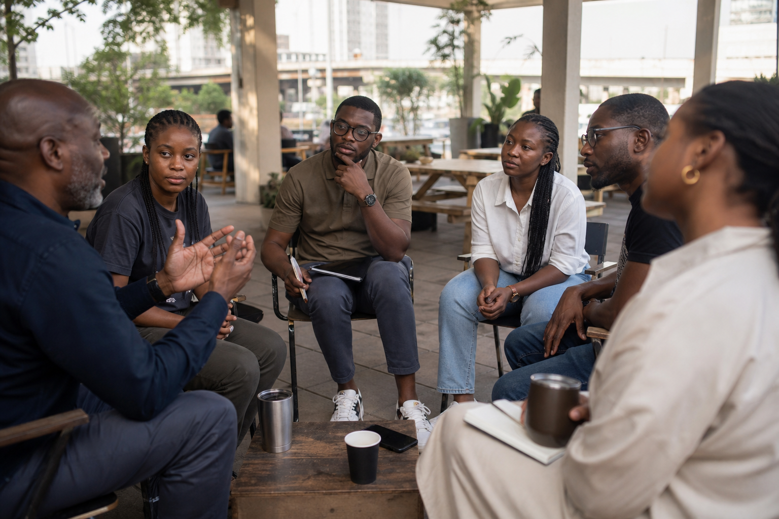 Founders and operators in conversation at a community session